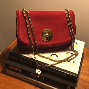 See by Chloe red suede cross body bag